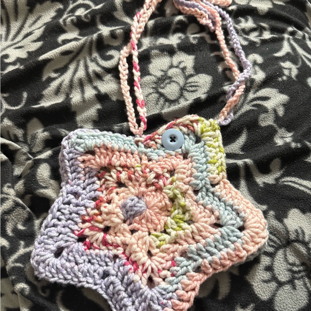 Crochet Star-Shaped Bag with Button